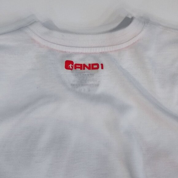 AND1 basketball T-shirt boys size M (8) white with graphic design - Picture 4 of 10